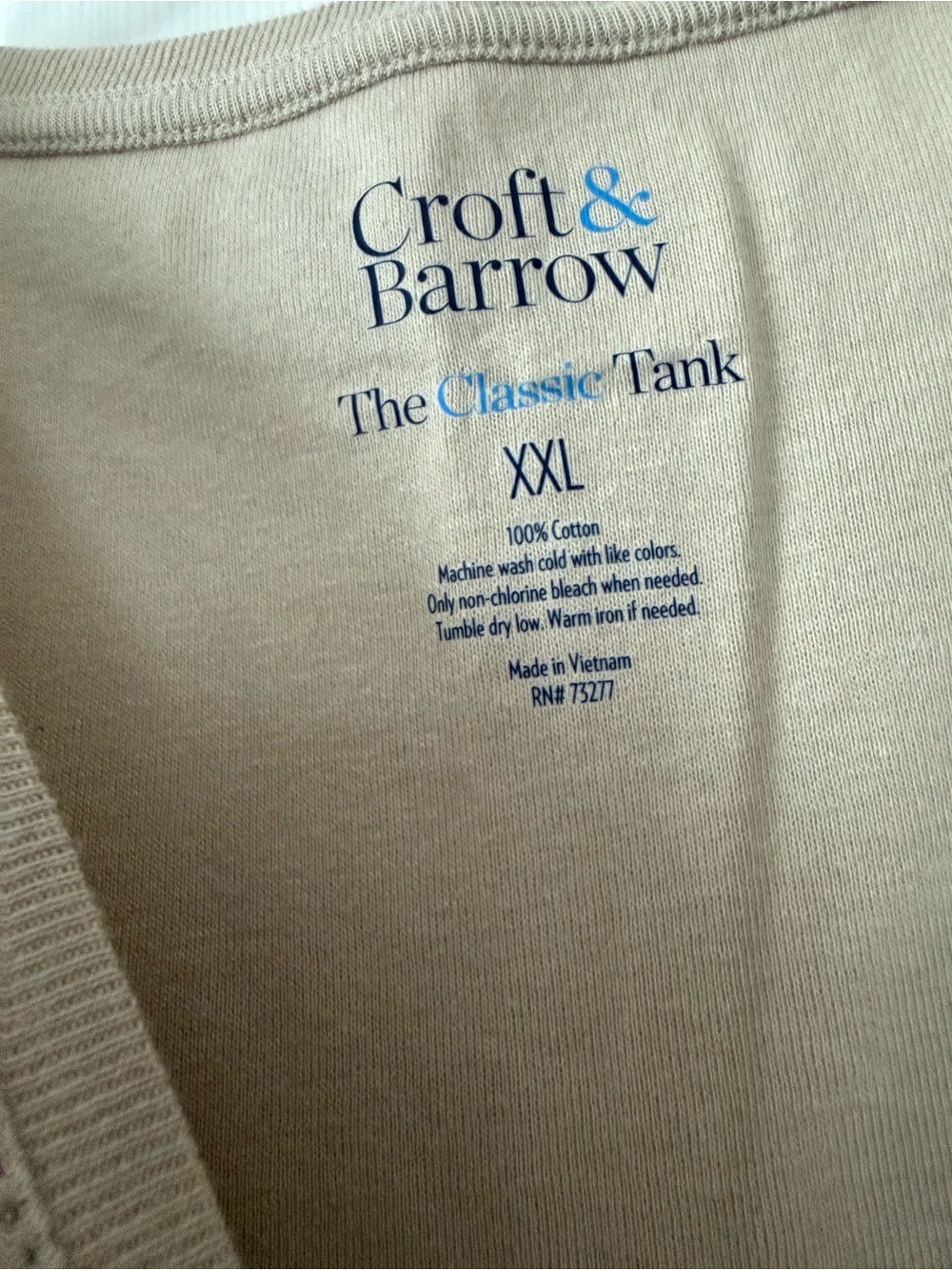croft & barrow Tan Sleeveless Crewneck Tank Top - Picture 4 of 7